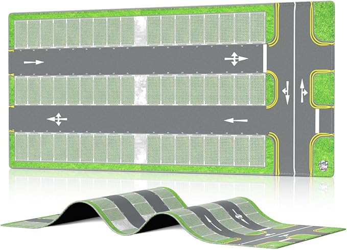 XXL 1/64 Scale Parking Lot Mouse Pad 90x40cm Non-Slip Rollable Desk Mat | Large Diorama Playmat for Hot Wheels, Matchbox, Mini GT, Tarmac, Inno64 and Diecast Car Collectors, Kids and Gamers