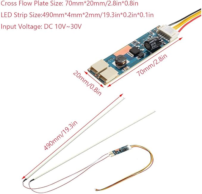 DC 10-30V 22 Inch CCFL LCD Screen To LED Monitor Module NEW 490mm LED Backlight Strip Light Kit Liquid Crystal Display Lamp Tube Light Bar