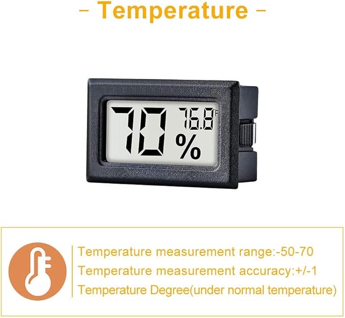 12 Pack Pgzsy Mini Small Digital Electronic Temperature Humidity Meters Gauge Indoor Thermometer Hygrometer LCD Display Fahrenheit (℉) for Humidors, Greenhouse, Garden