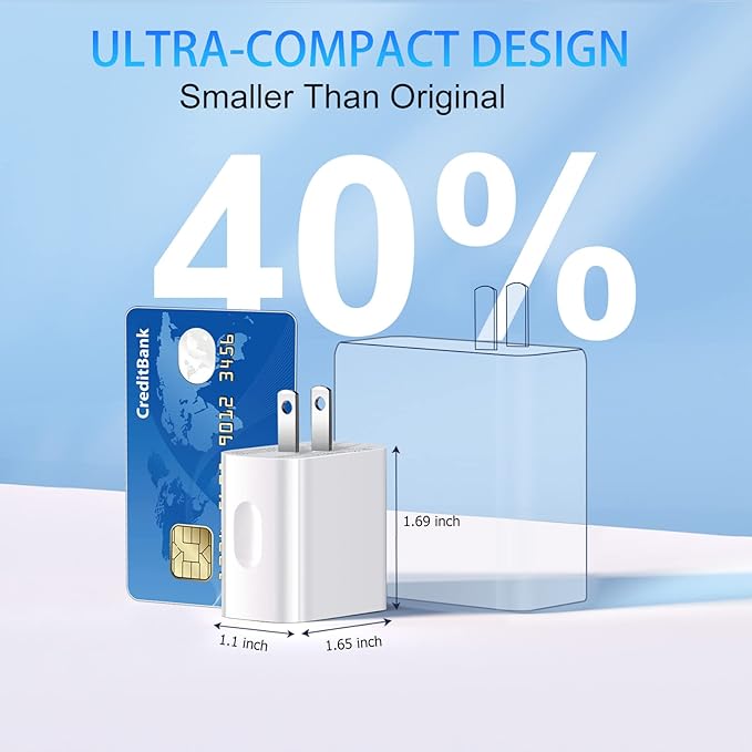 20W USB C Charger Block, Bangfun Dual Port PD 20 Watt Fast Charger Block+ Quick Fast Charge 3.0 Type C Charging Block Compatible iPhone 17/16/15/14/13/12/11 Pro Max/XR/XS/SE/Plus,Pad Pro Air(White)