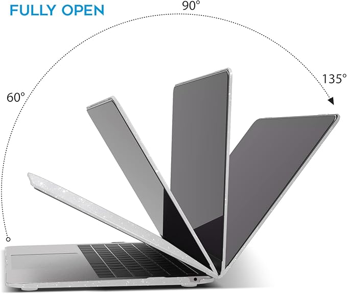 IBENZER Compatible with New MacBook Air 13 inch Case 2022 2021 2020 M1 A2337 A2179 A1932, Plastic Hard Shell Case with Keyboard Cover for Mac Retina Display with Touch ID, Star Clear, AT13-S-CL+1