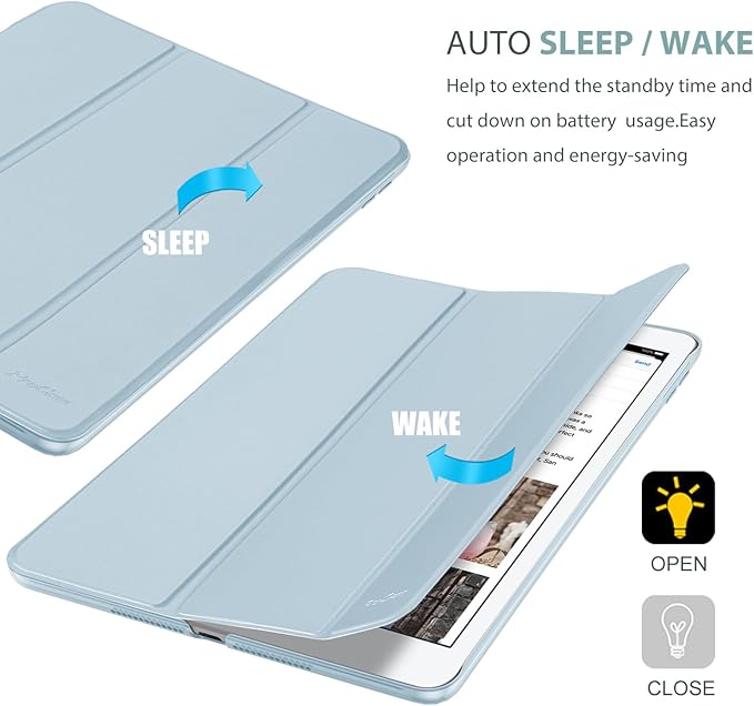ProCase Smart Case for iPad 9.7 Inch iPad 6th/5th Generation 2018 2017(Model: A1893 A1954 A1822 A1823), Ultra Slim Lightweight Stand Cover with Translucent Frosted Back -SkyBlue