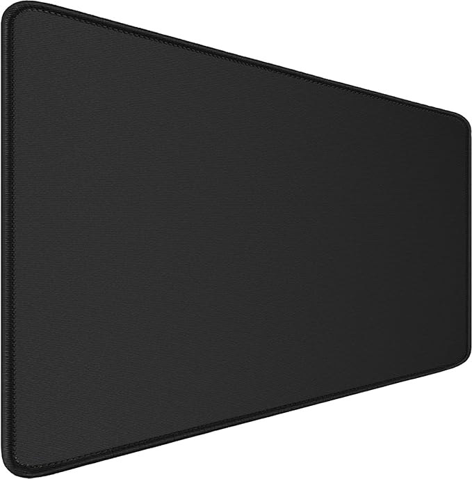 Large Gaming Mouse pad, 31.5x15.7 in Extended Desk Pad with Stitched Edges, Premium Microfiber Cloth Surface Waterproof Non-Slip Stable Rubber Base Keyboard Mat for Office Home Gaming, Black