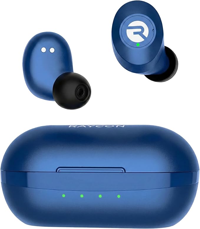 Raycon Everyday Classic Bluetooth Wireless Earbuds + Microphone with Active Noise Canceling, Sweat & Water-Resistant Earphones, Ear Buds Wireless Bluetooth Up to 32 Hours Playtime (Blue)