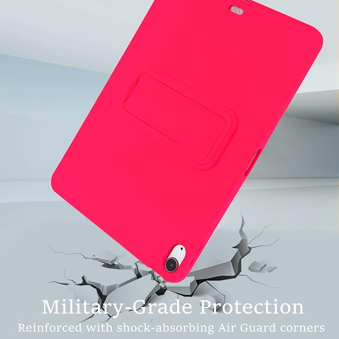 for iPad Air 11-inch M4/M3/M2 (2026/2025/2024) Case, Shockproof Protective Back Cover with Kickstand Slim Shell for Women Men, Rose