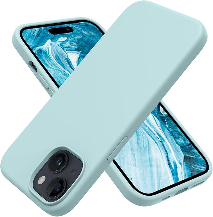 OTOFLY Compatible with iPhone 15 Case, Silicone Shockproof Slim Thin Phone Case for iPhone 15 (6.1 inch), (Mint Green)