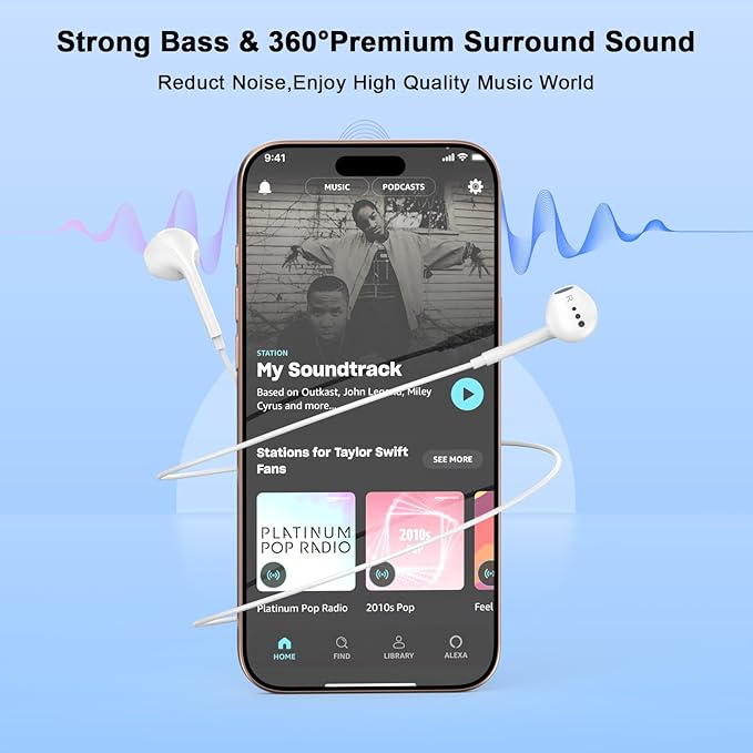 USB C Headphones for iPhone 17 16,2 Pack Type C Wired Earbuds with Microphone & HiFi Stereo Remote Noise Cancelling Earphones for iPhone 17/17 Pro Max/17 Air/ 15/15Pro/16/16 Pro Max,iPad,Galaxy S23