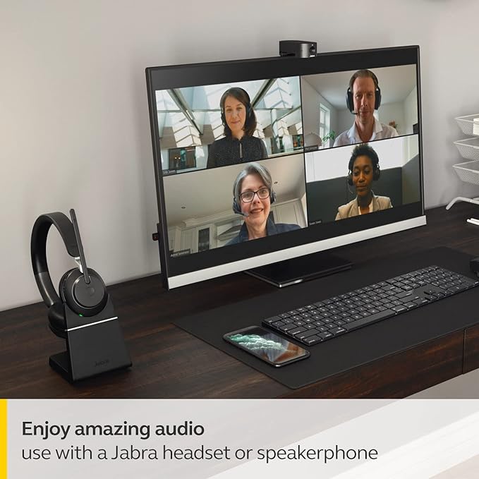 Jabra PanaCast 20 Conferencing Camera - Flexible Plug & Play Personal Video Solution Computer Webcam with AI-Powered 4K Ultra-HD, Intelligent Zoom, and Lighting Optimization - Black