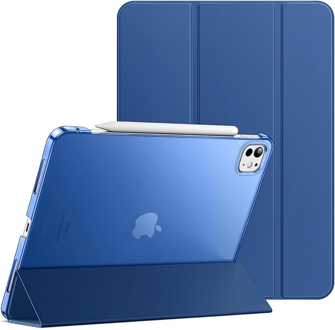 JETech Case for iPad Pro 11-Inch M5/M4 2025/2024 (6th/5th Generation), Slim Stand Hard Back Shell Smart Cover with Auto Wake/Sleep (Navy)