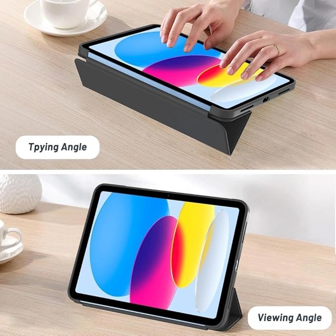 Case for iPad Pro 11 inch 2018 / iPad Air 5th Generation 2022 / 4th Gen 2020 10.9 Inch - Slim Lightweight Durable Trifold Stand Cover, Supports Auto Wake/Sleep, Black