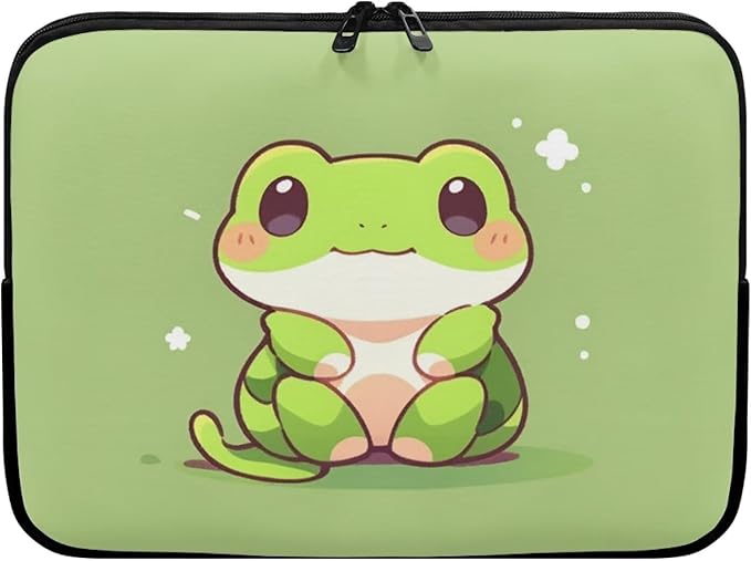 Cute Frog Laptop Sleeve for Women Teen Girls 17 inch Laptop Accessories with Versatile Uses Lap Top Case Portable Computer Sleeve Laptop Pouch Ideal Gifts for Holidays Green
