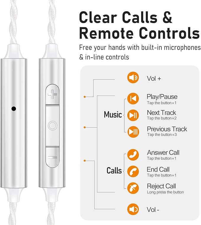 Vibes 202MC USB-C Wired Earbuds - USBC HiFi in Ear Headphones for iPhone 17/16/15 - Noise Isolating Ear Buds w/ Mic - Clear Sound, Deep Bass & Comfort-Fit Earphones - Silver Plated Cord, Carrying Case