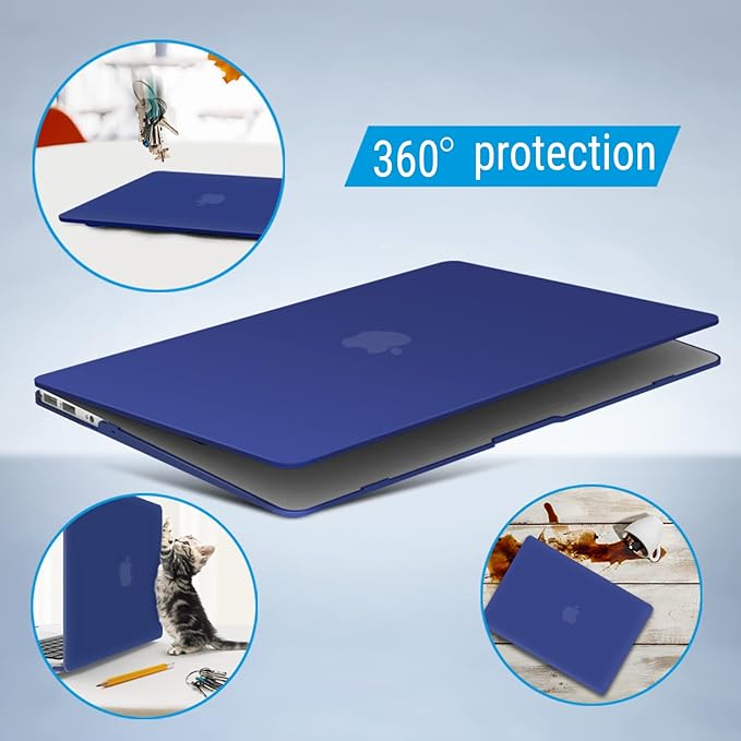 IBENZER Compatible with Old Version MacBook Air 13 Inch Case (2010-2017 Release). Models: A1466 / A1369, Plastic Hard Shell Case with Keyboard Cover for Mac Air 13, Turkish Blue, A13TUBL+1