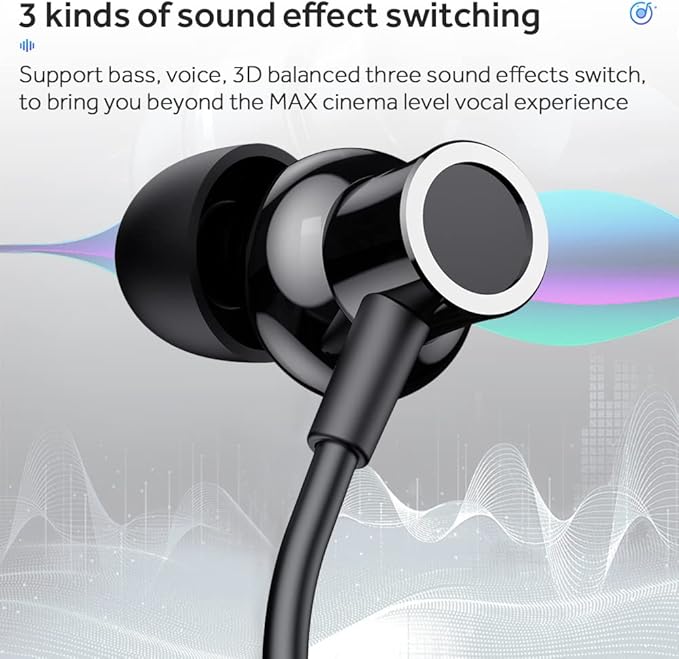 LANDIBO Wireless Waterproof Sports Earphones with 100 Hours of Playback time, Bluetooth Earphones with Microphone, in Ear Noise Reduction, Used for Gym Running and Exercise (Y10)