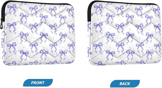 Laptop Case Sleeve, Purple Ribbon Bow Dots Pattern Shockproof Protective Computer Carrying Cover, Briefcase Handbags 13-13.3inch Laptop Sleeve Bag