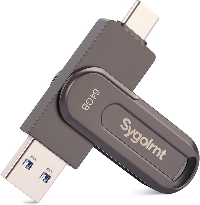 64GB USB Flash Drive for iPhone Photo Stick Thumb Drive, 2-in-1 USB C + USB A, External Storage Jump Drive for Picture Video Data Backup, High Speed Memory Stick USB Drive for iPhone/iPad/Android/PC