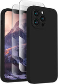 FireNova Designed for iPhone 13 Pro Max Case, Silicone [Camera Protection] Phone Case, Soft Anti-Scratch Microfiber Lining Inside, 6.7 inch, Black