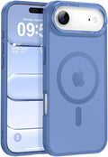 Newfuture Magnetic for iPhone Air Case [Compatible with Magsafe] [Military Grade Drop Protection] Translucent Matte Anti-Scratch Shockproof Protective Phone Cover 6.5 Inch, Light Blue