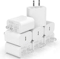 8Pack USB C Charger Block, iGENJUN 20W for Phone Fast Charger Wall Charger with PD 3.0, Compact Type C Power Adapter for Phone 17/16/15/14, Galaxy, Pixel, AirPods Pro (Arctic White)