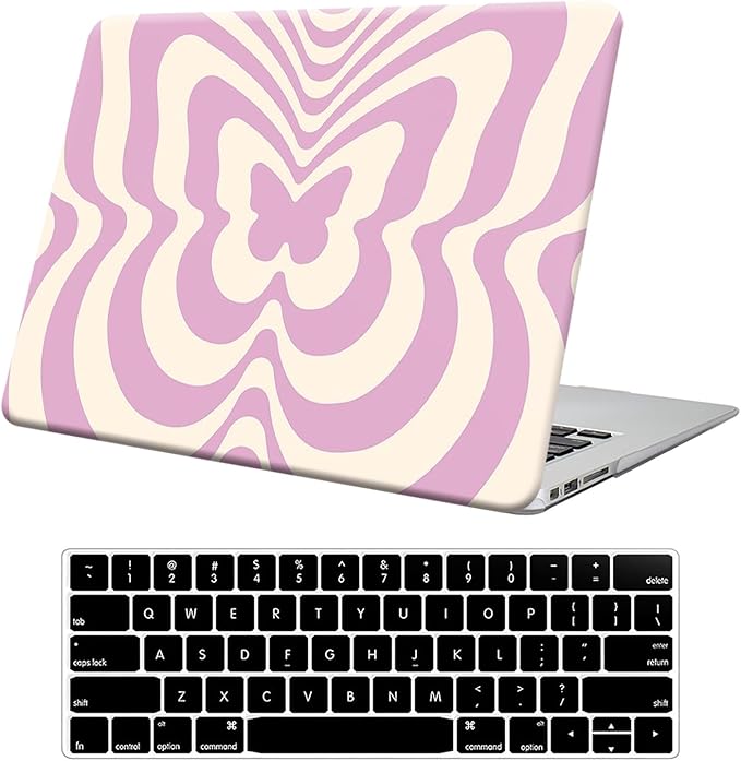 Funut Compatible with MacBook Air 13 Inch Case 2021 2020-2018 Release M1 A2337 A2179 A1932 Touch ID, MacBook Air 2020 Case Marble Laptop Hard Shell Case & Keyboard Cover Mac Air 13 Inch, Butterfly