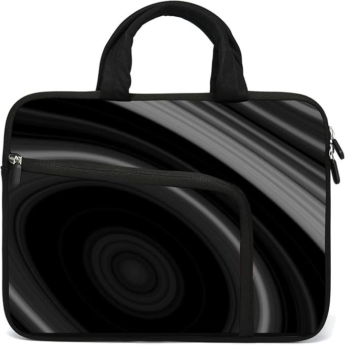 11 11.6 12 12.1 12.5 inches Laptop Sleeve Chromebook Case Ultrabook Case Notebook Sleeve PC Messenger Bag Tablet Case Neoprene Handle Sleeve for Women Men, Two Pockets(Cool Black)