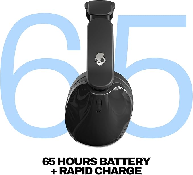 Skullcandy Hesh 540 ANC Wireless Over-Ear Bluetooth Headphones with THX Spatial Audio, Active Noise Cancelling, Personalized Sound, Up to 65 Hours Battery, Microphone for iPhone Android - True Black