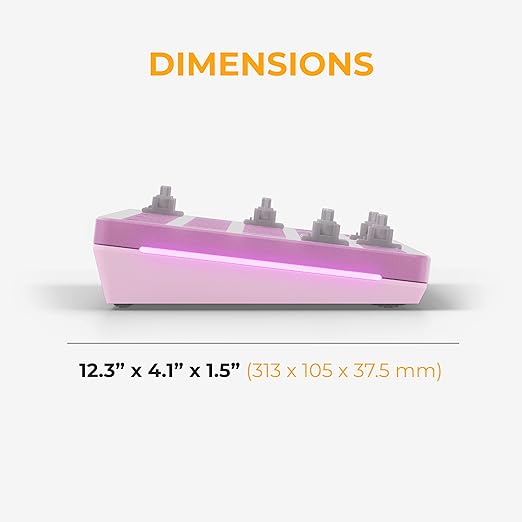 GLORIOUS GMMK 2 Gaming Barebones Keyboard - Hot Swappable TKL DIY, Compact Mechanical Keyboard Kit- Wired, RGB Backlit,- PC Setup Accessories- 65%, Pink