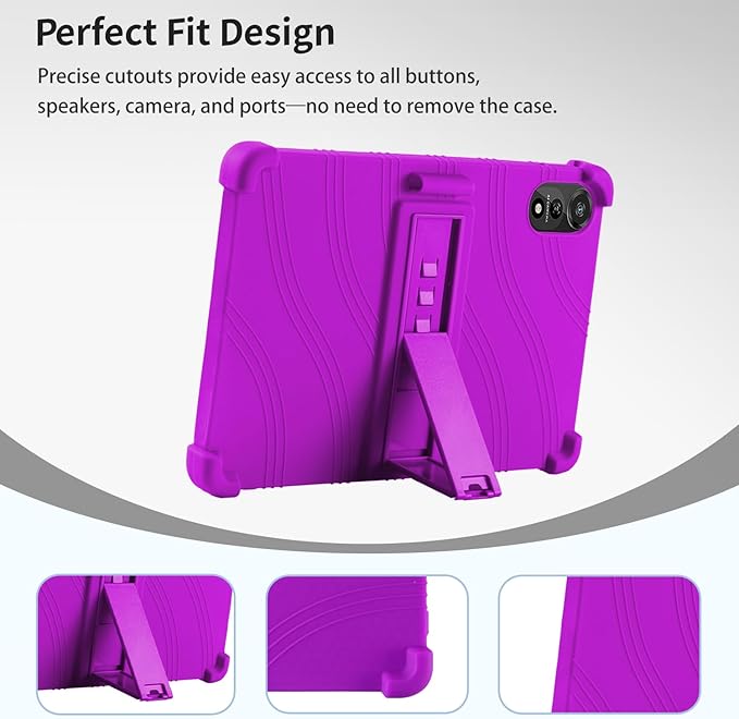 for Nexall N90 Tablet Case 12Inch, Shockproof Four Corner Airbag Protection,Soft Silicone Edge Cover with Built-in Stand,Heavy Duty Protective Sleeve for Nexall N90,Purple