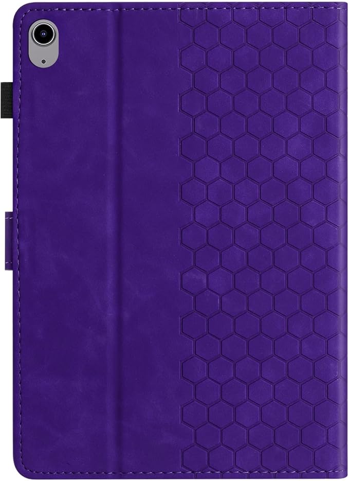 DTangLsm for iPad A16 Case iPad 11th Generation Case 11-inch 2025, iPad 10th Generation Case 10.9-inch 2022, Smart PU Leather Folio Stand Cover with Pencil Holder, Auto Wake/Sleep, Honeycomb Purple