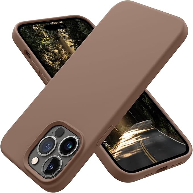 OTOFLY Designed for iPhone 14 Pro Max Case, Silicone Shockproof Slim Thin Phone Case for iPhone 14 Pro Max 6.7 inch (Light Brown)