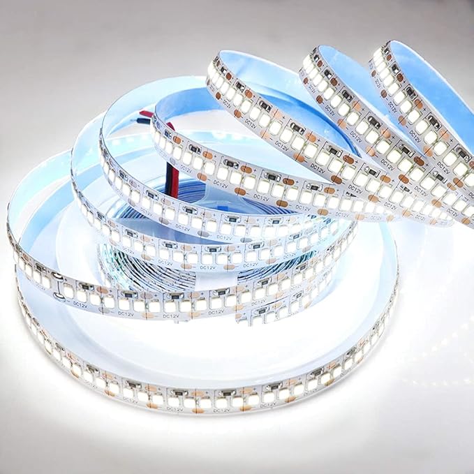 SUYOOULIN LED Strip Lights, SMD 2835 LED Strip, DC12V 1200LEDs 16.4Ft 26000LM High Density LED Light Strips Tube Waterproof IP67, 3 Times Brightness Than SMD3528 LED Strip, Daylight White 6500K