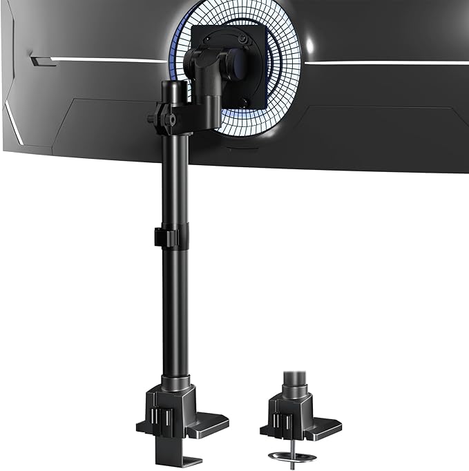 Monitor-Arm Ultrawide Heavy Duty 24-57'' - Aluminum Single Monitor Mount Holds up to 59.4lbs, Adjustable Desk Mount Stand, VESA 75/100 mm, Black