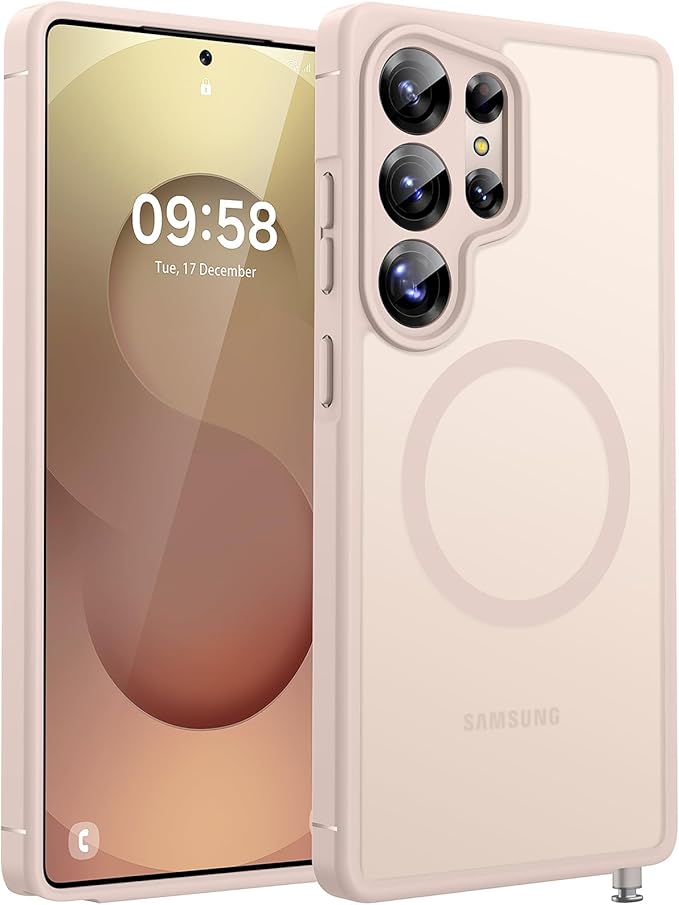 TOCOL Magnetic Only for Samsung Galaxy S25 Ultra Case, Upgraded Full Camera Protection, Compatible with Magsafe, Drop Protection, Matte Back Cover for Samsung Galaxy S25 Ultra 6.9-Inch (Desert)