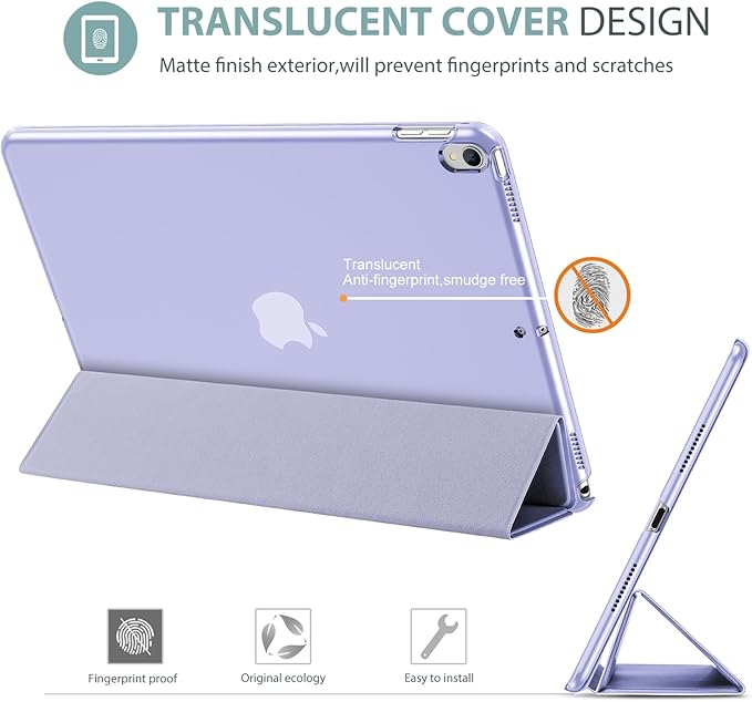 ProCase Smart Case for 10.5” iPad Air 3rd Generation 2019 / iPad Pro 2017, Slim Stand Cover with Translucent Frosted Back for iPad Air 3 -Lightpurple
