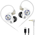 KZ Gale Wired Earbuds, Noise Isolating Fit in Ear Monitors, Ear-Hook Design Never Fall Off, Super-Linear Driver IEM for Musicians, Singer, on Stage, Studio (Nomic, White)