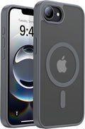 Eastinbox Magnetic Shockproof for iPhone 17e & iPhone 16e Case [Compatible with MagSafe] [Military-Grade Protection] Anti-Yellowing, Matte Protective Phone Case for iPhone 17 e/16 e 6.1", Grey