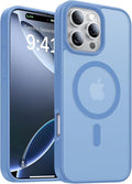 Magnetic for iPhone 16 Pro Max Case[Compatible with MagSafe][Military-Grade Drop Protection][Anti-Yellowing] Shockproof Translucent Matte Cover for iPhone 16 Pro Max Phone Case,Light Blue