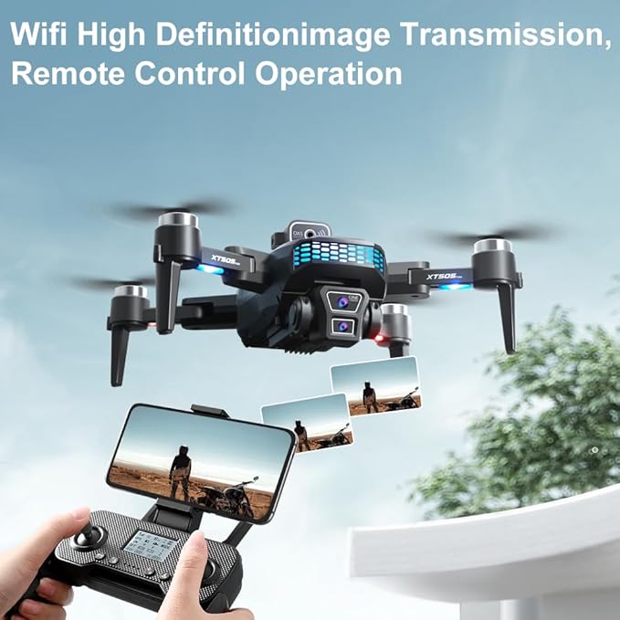 OBEST Drone with 4K Camera for Adults, Brushless Motor FPV Foldable RC Drones, 360° Flips, Headless Mode, Gesture Control, 40min Flight Time, 2 Batteries