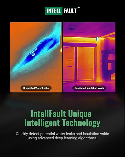 F2W Thermal Camera 640x480 Super Resolution, Thermal Imaging Camera 256x192 IR Resolution, IntellFault Intelligent Scene,3.2" Screen,25Hz,-4°F to 1022°F,App Image Transfer & PC Analysis,Case
