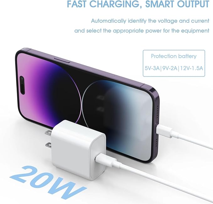 4Pack USB C Charger Block, iGENJUN 20W for Phone Fast Charger Wall Charger with PD 3.0, Compact Type C Power Adapter for Phone 17/16/15/14, Galaxy, Pixel, AirPods Pro (Arctic White)