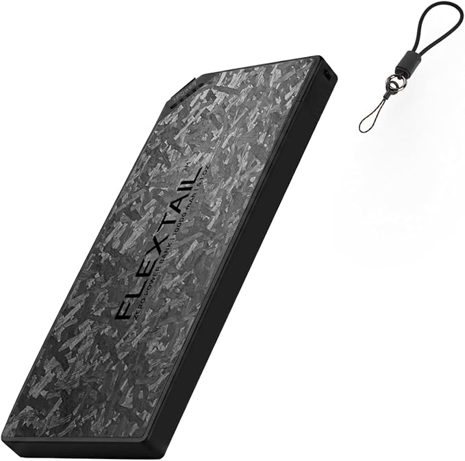 FLEXTAILGEAR 10000mAh Power Bank, Ultra-Lightweight Outdoor Portable Power Bank, Outdoor Travel Fast Charging Waterproof Carbon Fiber, Slim USB-C Power Portable Charger Battery Pack for Phones