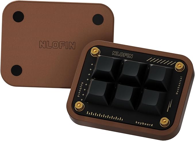 Custom Macro Pad Programmable Designer Mini Keyboard 6 Keys (Bronze,KB06)