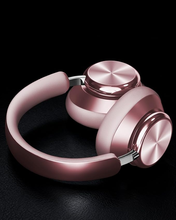 Wentronic Y03 Bluetooth Headphones Wireless Active Noise Cancelling Over Ear Headphones 48 Hours Playtime High Sound Quality 6 EQ Music Mode Headphones with Soft Ear Cushion - Pink