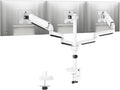MOUNTUP Triple Monitor Stand Mount - 3 Monitors Desk Mount for Computer Screens Up to 27 inch, Triple Monitor Arm, Heavy Duty Monitors Stand, Each Arm Holds 4.4-19.8 lbs, White