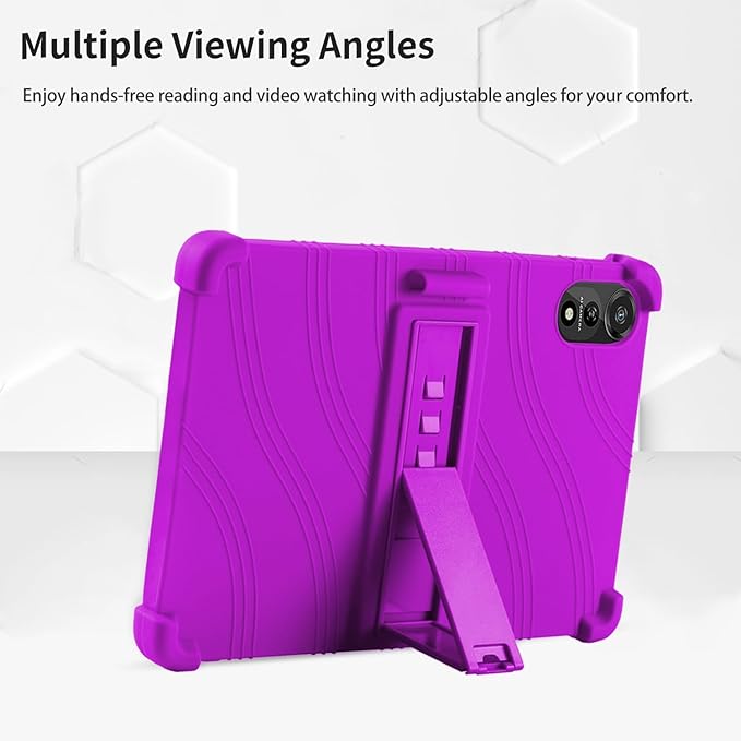 for Nexall N90 Tablet Case 12Inch, Shockproof Four Corner Airbag Protection,Soft Silicone Edge Cover with Built-in Stand,Heavy Duty Protective Sleeve for Nexall N90,Purple