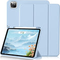 for iPad Pro 12.9 Inch Case 6th/5th/4th Generation (2022/2021/2020) with Pencil Holder, Smart Stand Cover with Soft TPU Back for iPad Air 13 inch Case, Auto Sleep/Wake, Blue