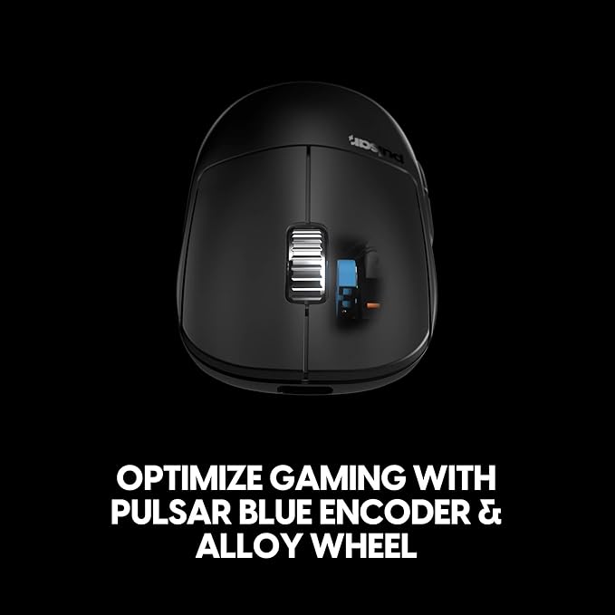 Pulsar Gaming Gears X2A v3 eS Wireless Gaming Mouse, Ultra Lightweight, Optical Switch, 32000 DPI, 750 IPS, XS-1 Sensor, 8k Compatible (Mini, Black)