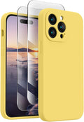 FireNova Designed for iPhone 14 Pro Max Case, Silicone Upgraded [Camera Protection] Case, Soft Anti-Scratch Microfiber Lining Inside, 6.7 inch, Yellow