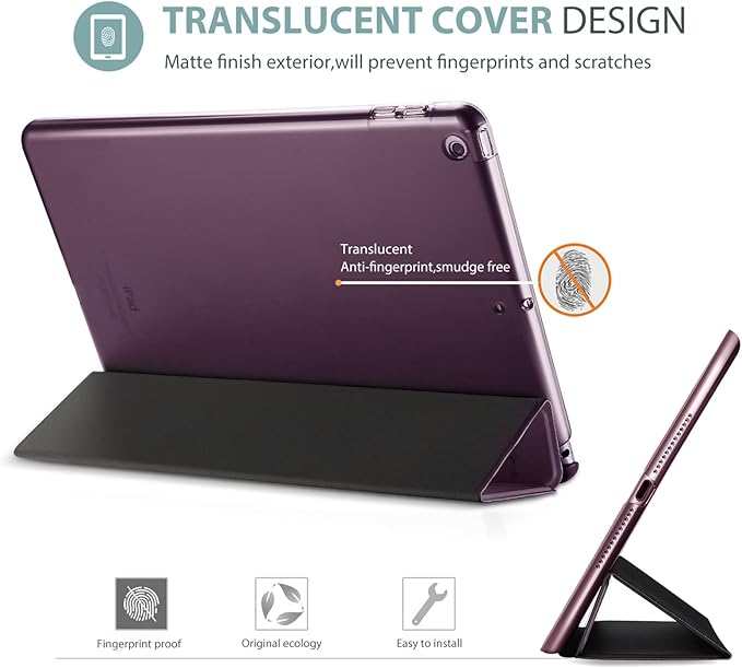 ProCase Smart Case for iPad 9.7 Inch iPad 6th/5th Generation 2018 2017(Model: A1893 A1954 A1822 A1823), Ultra Slim Lightweight Stand Cover with Translucent Frosted Back -Purple