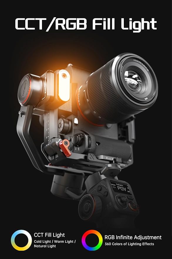 Hohem iSteady MT2 Kit Camera Stabilizer with AI Tracker/Magnetic Fill Light, All in One 3-Axis Gimbal Stabilizer for Mirrorless Camera Smartphone, Native Vertical Shooting